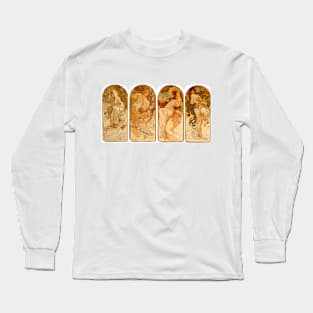 Four Women Four Seasons 1897 Alphonse Marie Mucha Long Sleeve T-Shirt